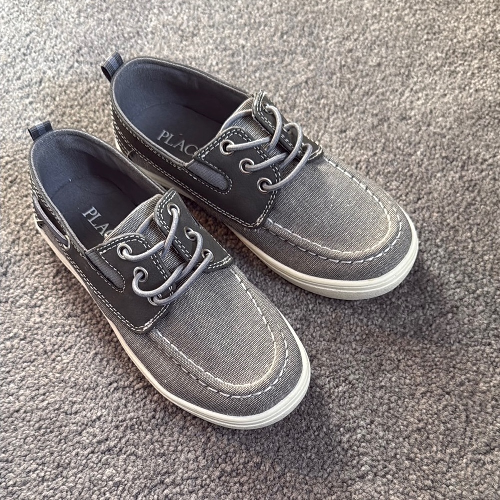 Gray Boat Shoes with White Soles